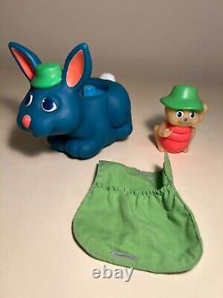 SUPER RARE Vintage 1980's Glow Glo Friends Bunny Rabbit & Glo Garden Ant