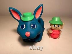 SUPER RARE Vintage 1980's Glow Glo Friends Bunny Rabbit & Glo Garden Ant