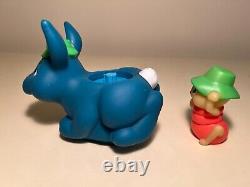 SUPER RARE Vintage 1980's Glow Glo Friends Bunny Rabbit & Glo Garden Ant