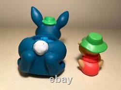 SUPER RARE Vintage 1980's Glow Glo Friends Bunny Rabbit & Glo Garden Ant