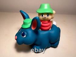 SUPER RARE Vintage 1980's Glow Glo Friends Bunny Rabbit & Glo Garden Ant