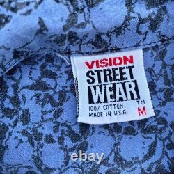SUPER RARE Vintage 1980's Vision Street Wear AOP Skull Print Cotton Surf Ska