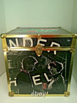 SUPER RARE Vintage 1980s Cherry 7up Storage Toy Chest Wood & Brass Trunk 16x16