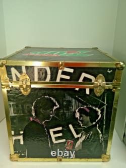 SUPER RARE Vintage 1980s Cherry 7up Storage Toy Chest Wood & Brass Trunk 16x16