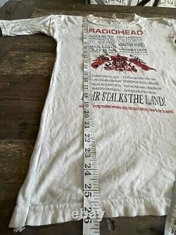 SUPER RARE Vintage 1999 Anvil Radiohead Double Side T-Shirt altered to a XS-S