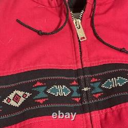 SUPER RARE Vintage 2XL Hooded Carhartt Aztec Jacket Perfect Condition J79RED