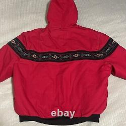 SUPER RARE Vintage 2XL Hooded Carhartt Aztec Jacket Perfect Condition J79RED
