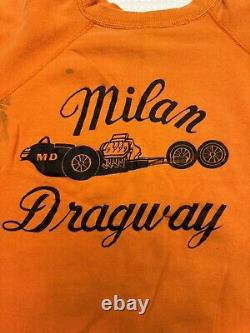 SUPER RARE Vintage, 50's/60's MILAN DRAGWAY CREWNECK Sweatshirt