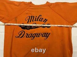 SUPER RARE Vintage, 50's/60's MILAN DRAGWAY CREWNECK Sweatshirt