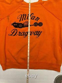 SUPER RARE Vintage, 50's/60's MILAN DRAGWAY CREWNECK Sweatshirt