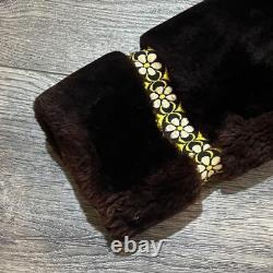 SUPER RARE! Vintage 50s/60s Alaskan Seal Fur Coat Hooded Shearling Brown Women M