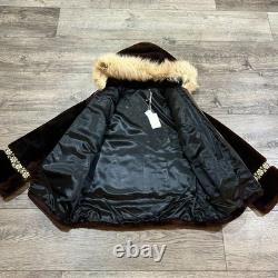 SUPER RARE! Vintage 50s/60s Alaskan Seal Fur Coat Hooded Shearling Brown Women M