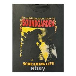 SUPER RARE Vintage 80s Soundgarden Screaming Live Godzilla Tee 100% Authentic L