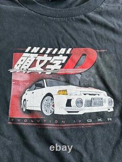 SUPER RARE Vintage 90s Initial D Mazda RX-7 86 Trueno T-shirt Black ODM Tag