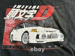 SUPER RARE Vintage 90s Initial D Mazda RX-7 86 Trueno T-shirt Black ODM Tag