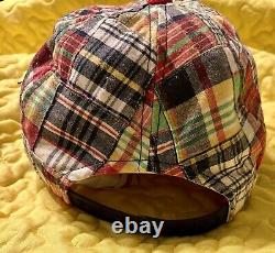 SUPER RARE Vintage 90s Tommy Hilfiger Madras Plaid Hat Baseball Cap Hat