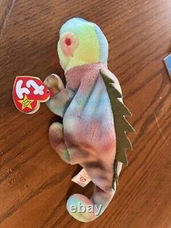 SUPER RARE Vintage Authentic Iggy TY multi-color beanie baby 1997