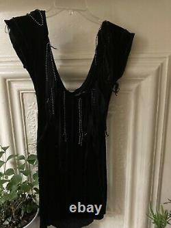 SUPER RARE Vintage Betsey Johnson black velvet stretch dress