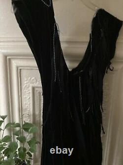 SUPER RARE Vintage Betsey Johnson black velvet stretch dress