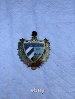 SUPER RARE! Vintage Car Badge Cuba Made In Spain Used (215)