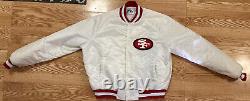 SUPER RARE Vintage Chalk Line USA San Francisco 49ers Niners White Jacket EUC