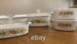 SUPER RARE Vintage Corning Ware Spice of Life Set with Lids (1972-1988)