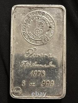 SUPER RARE Vintage Deak 3 oz. 999 Fine Silver Bar