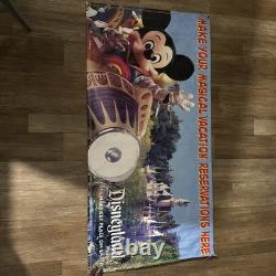 SUPER RARE Vintage Disney Banner With Mickey Mouse 59in. By 30 Inch! Huge
