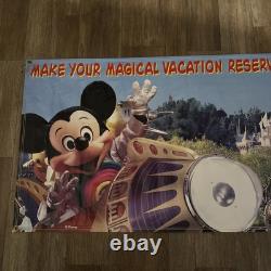 SUPER RARE Vintage Disney Banner With Mickey Mouse 59in. By 30 Inch! Huge