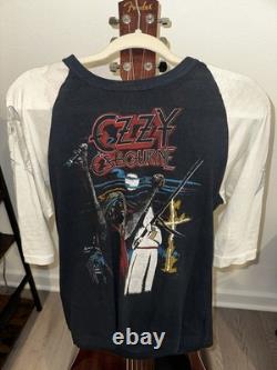 SUPER RARE Vintage EARLY 80s Ozzy Osbourne Raglan Tee