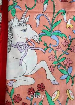 SUPER RARE Vintage Flat Sheet by Wamsutta Featuring Medieval Unicorns Twin