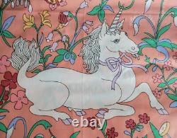 SUPER RARE Vintage Flat Sheet by Wamsutta Featuring Medieval Unicorns Twin