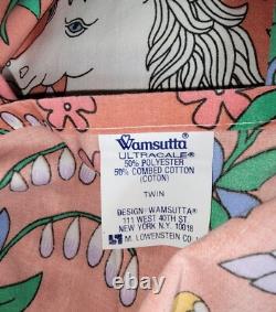 SUPER RARE Vintage Flat Sheet by Wamsutta Featuring Medieval Unicorns Twin