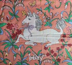 SUPER RARE Vintage Flat Sheet by Wamsutta Featuring Medieval Unicorns Twin