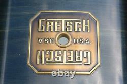 SUPER RARE! Vintage GRETSCH USA 8X14 FREE-FLOATING BLUE SPRUCE SNARE DRUM! I800