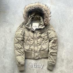 SUPER RARE Vintage HOLLISTER Green Fur Lined Hood jacket