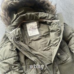 SUPER RARE Vintage HOLLISTER Green Fur Lined Hood jacket