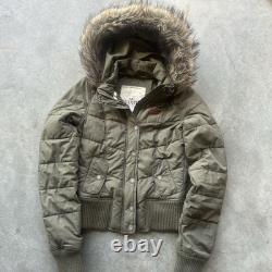 SUPER RARE Vintage HOLLISTER Green Fur Lined Hood jacket