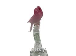 SUPER RARE Vintage Hand Made Italy MURANO Glass Pink Doves In Love Sculpture