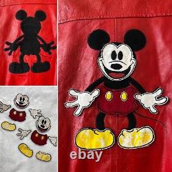 SUPER RARE Vintage History Iceberg Mickey Mouse Red Leather Jacket Size 56