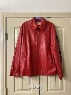SUPER RARE Vintage History Iceberg Mickey Mouse Red Leather Jacket Size 56