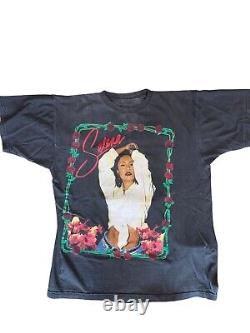 SUPER RARE Vintage Large Selena T-Shirt 2-sided Black W Images 1995/96 Rap Tee