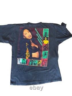 SUPER RARE Vintage Large Selena T-Shirt 2-sided Black W Images 1995/96 Rap Tee