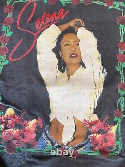 SUPER RARE Vintage Large Selena T-Shirt 2-sided Black W Images 1995/96 Rap Tee