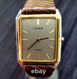 SUPER RARE Vintage Lassale 9550-5408 Mens Watch Gold With Bronze Champagne Dial