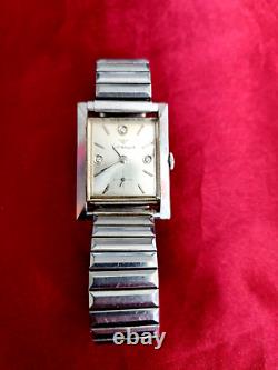 SUPER RARE Vintage Longines Wittnauer Men's Diamond Watch WITH BOX