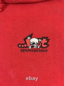 SUPER RARE Vintage Lost Enterprises Skateboard Hoodie, Red Skull Graphics 2X-3XL