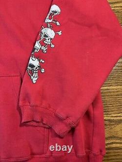 SUPER RARE Vintage Lost Enterprises Skateboard Hoodie, Red Skull Graphics 2X-3XL