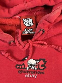 SUPER RARE Vintage Lost Enterprises Skateboard Hoodie, Red Skull Graphics 2X-3XL