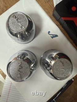 SUPER RARE Vintage Mickey Thompson M/T Wheel Center Caps 3 Heavy Metal